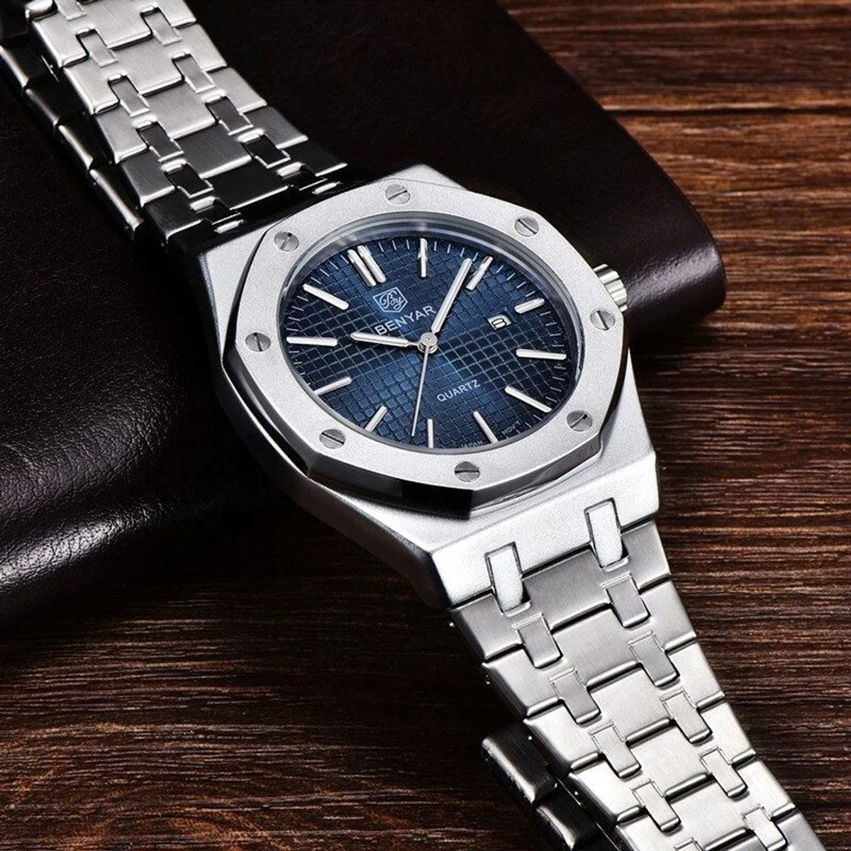 BENYAR - Reloj Hombre Lujo BENYAR 5156 Metálico Octogonal