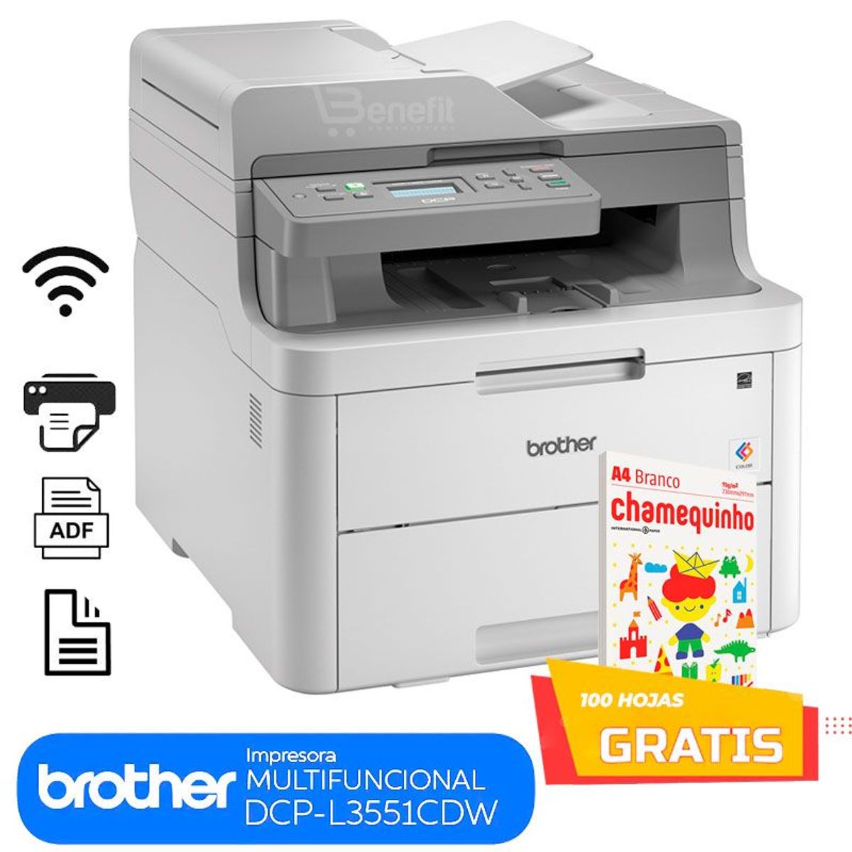 BROTHER - IMPRESORA MULTIFUNCIONAL LASER COLOR BROTHER DCP L3551CDW