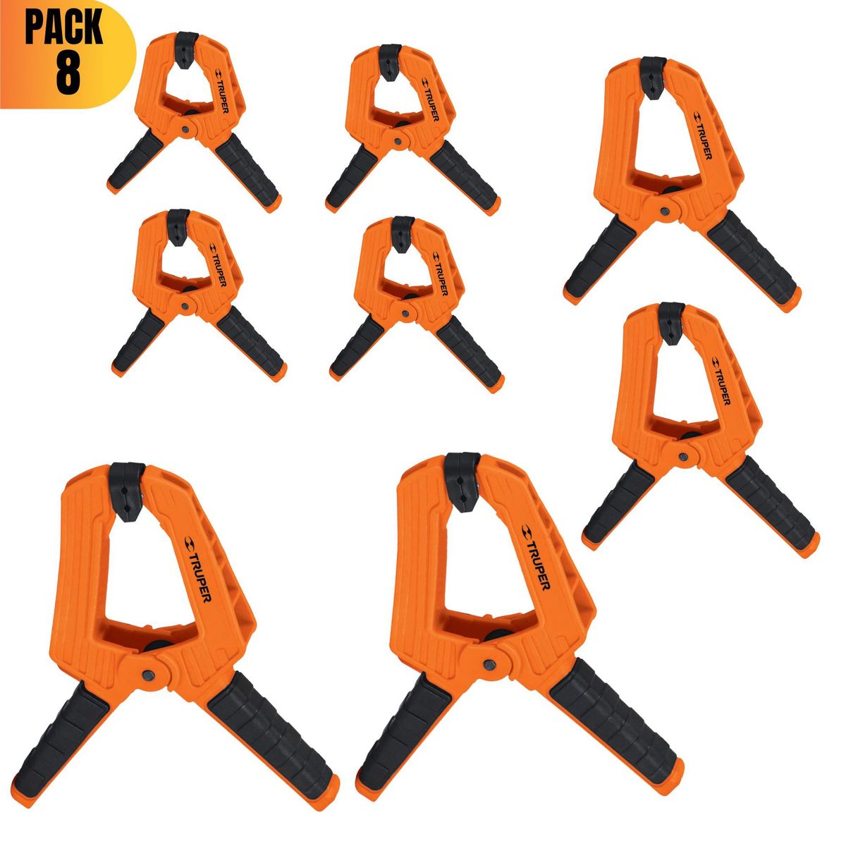 TRUPER - Prensa resorte carpintero, 8 piezas, Truper
