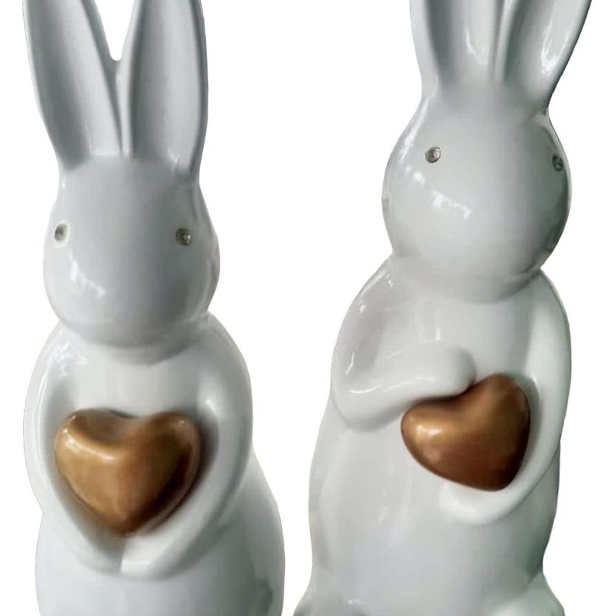 PERU - Adorno Decorativo de pareja de conejos con aplique de corazon dorado