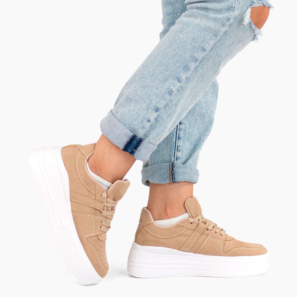 MAGDALENA SHOES - ZAPATILLAS MUJER RENATA 770 BEIGE