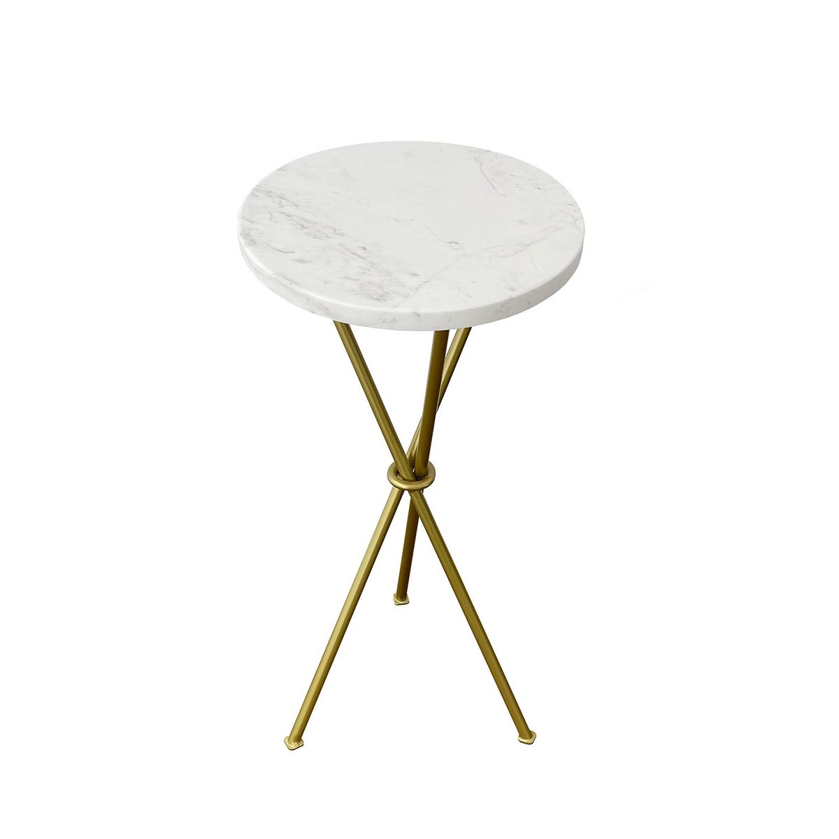 DECORATI - Mesa Auxiliar Clods de Mármol Blanco Dorado