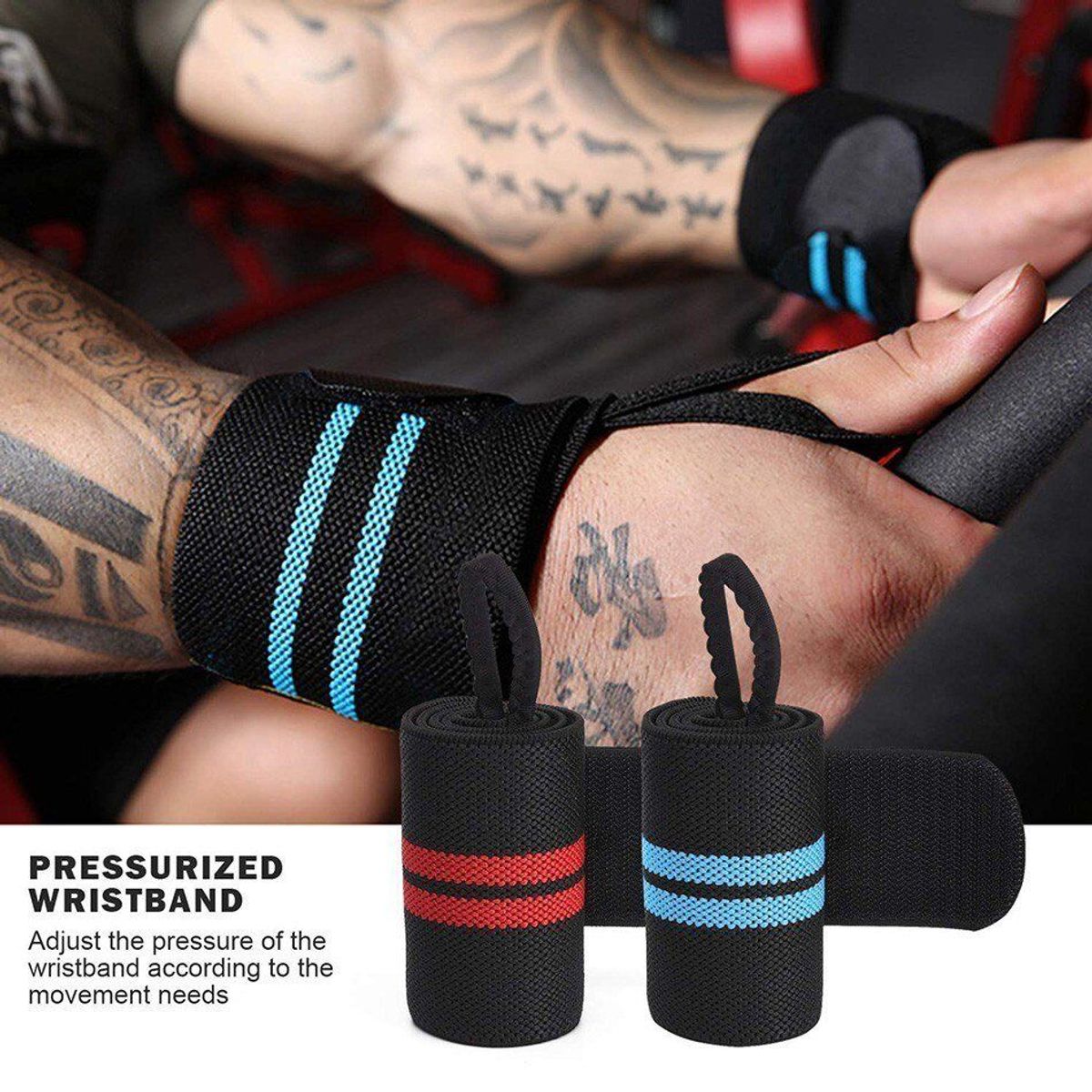 TODO FIT - Vendas muñequera de potencia gimnasio celeste