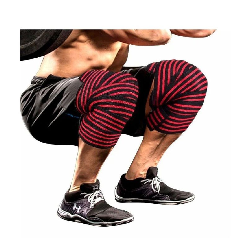 ARGYM - Vendas Rodillera Con Velcro de Potencia para Gimnasio Rojo