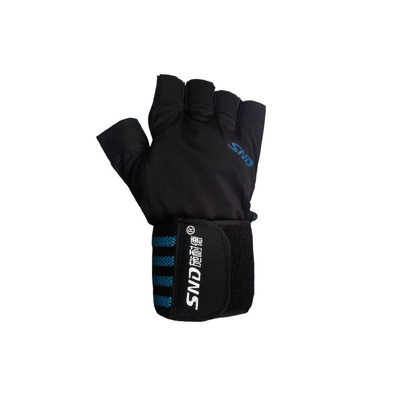 TODO FIT - Guantes Deportivos de Licra con Vendaje Protector para Pesas Azul