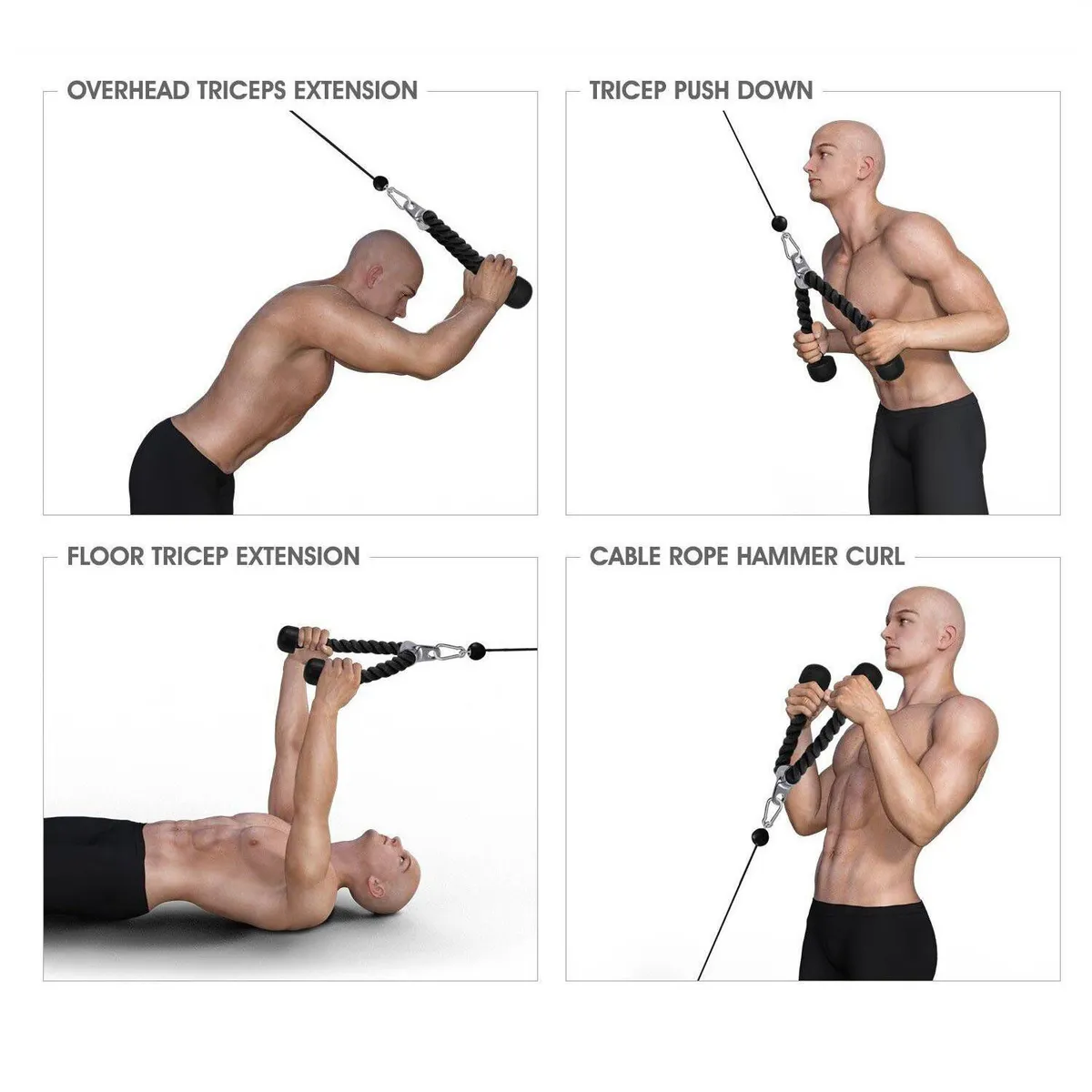 TODO FIT - Soga para Polea Jalón Gym Minigym Gimnasio Accesorio Nylon