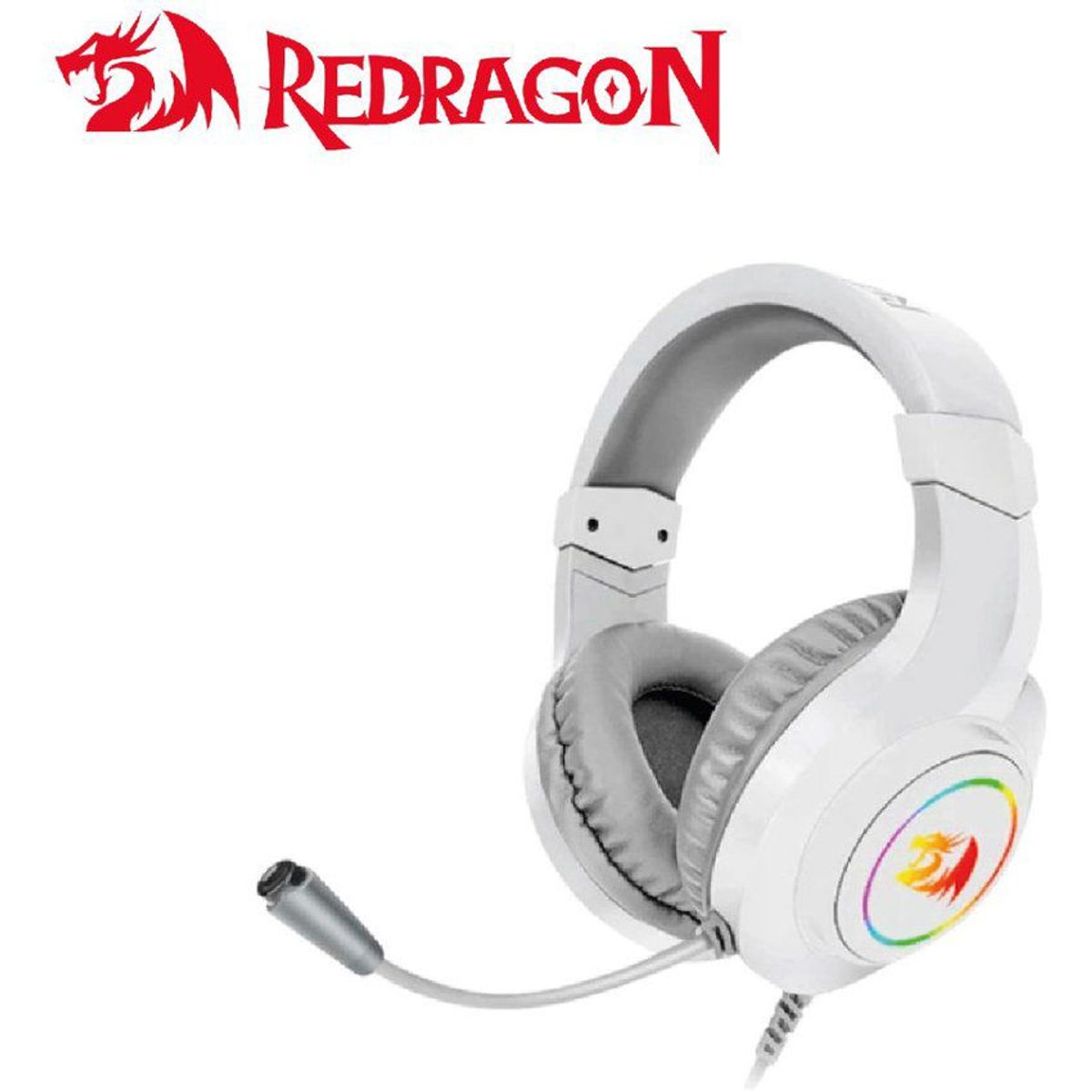 REDRAGON - Audífono Gamer con micrófono Redragon HYLAS H260W RGB  White