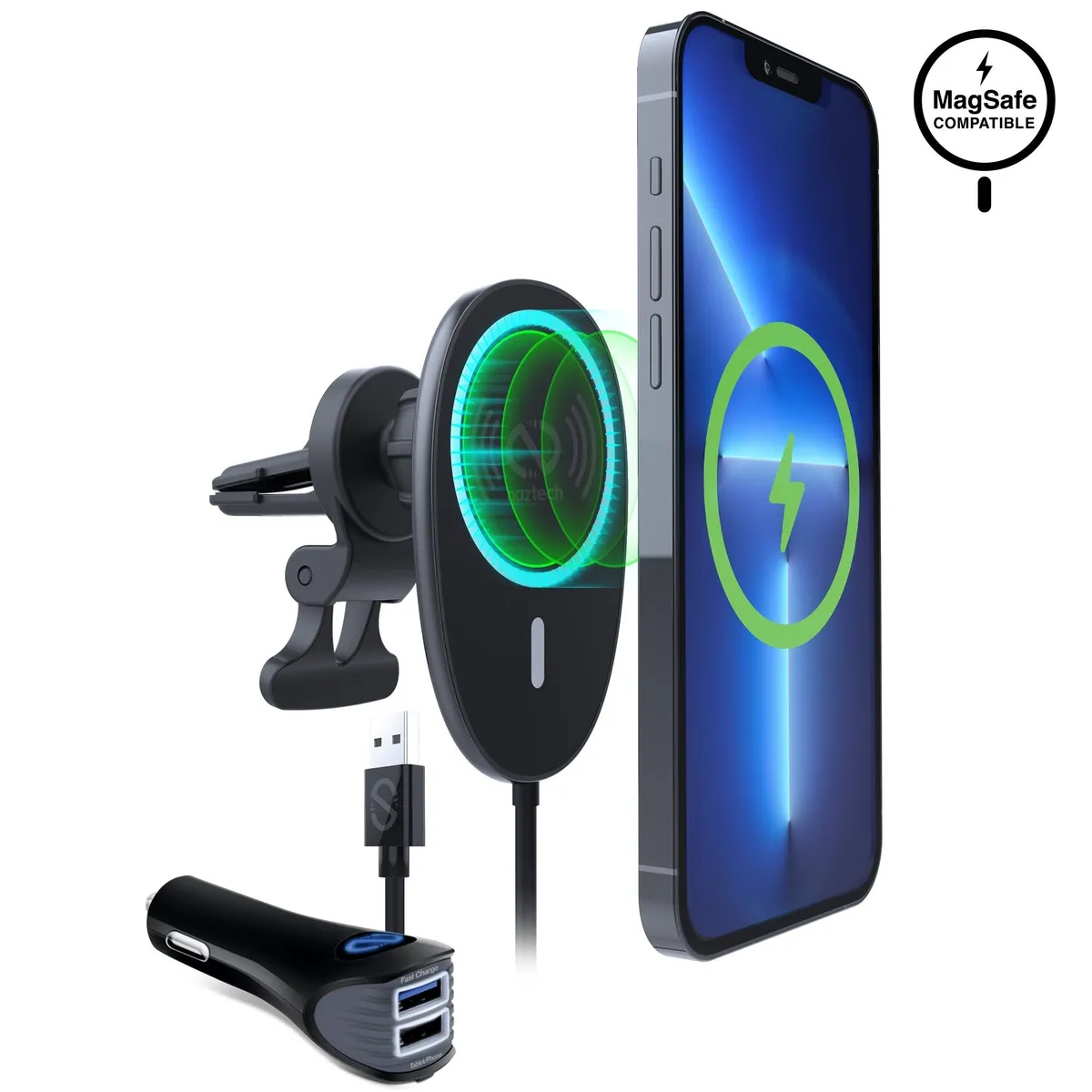 NAZTECH - Naztech MagLock 15W Wireless Charging Vent Mount Black
