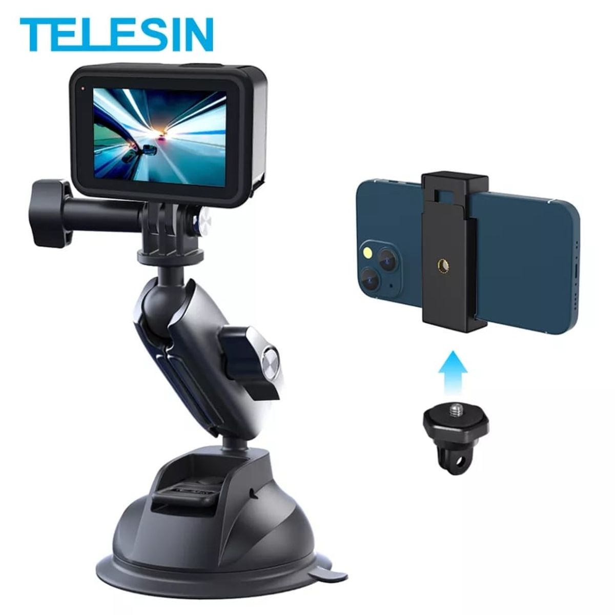 TELESIN - Ventosa de aluminio para GoPro y Celular TELESIN