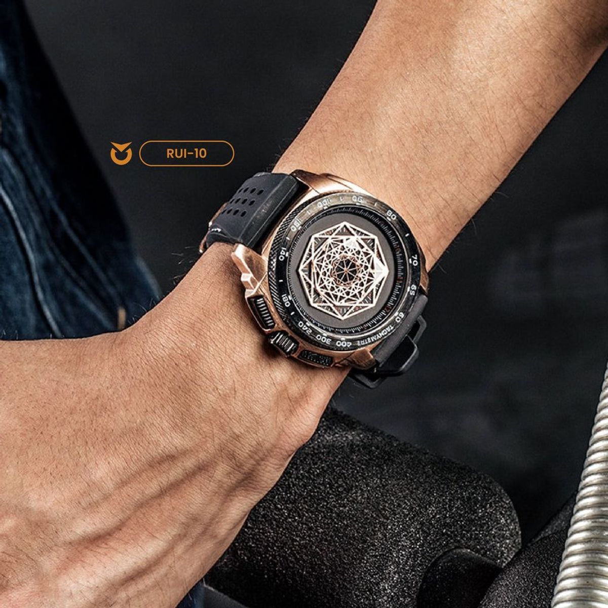 RUIMAS - RELOJ HOMBRE RUIMAS NEGRO DORADO RN554G