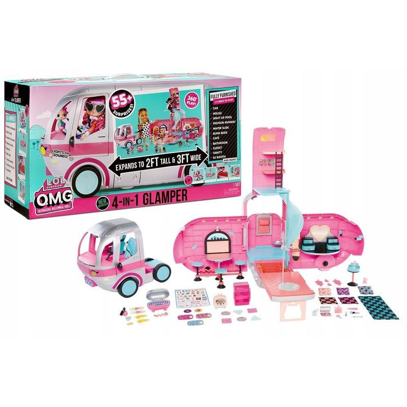 LOL SURPRISE - LOL Surprise OMG 4-in-1 Glamper Fashion Camper con más de 55 sorpresas