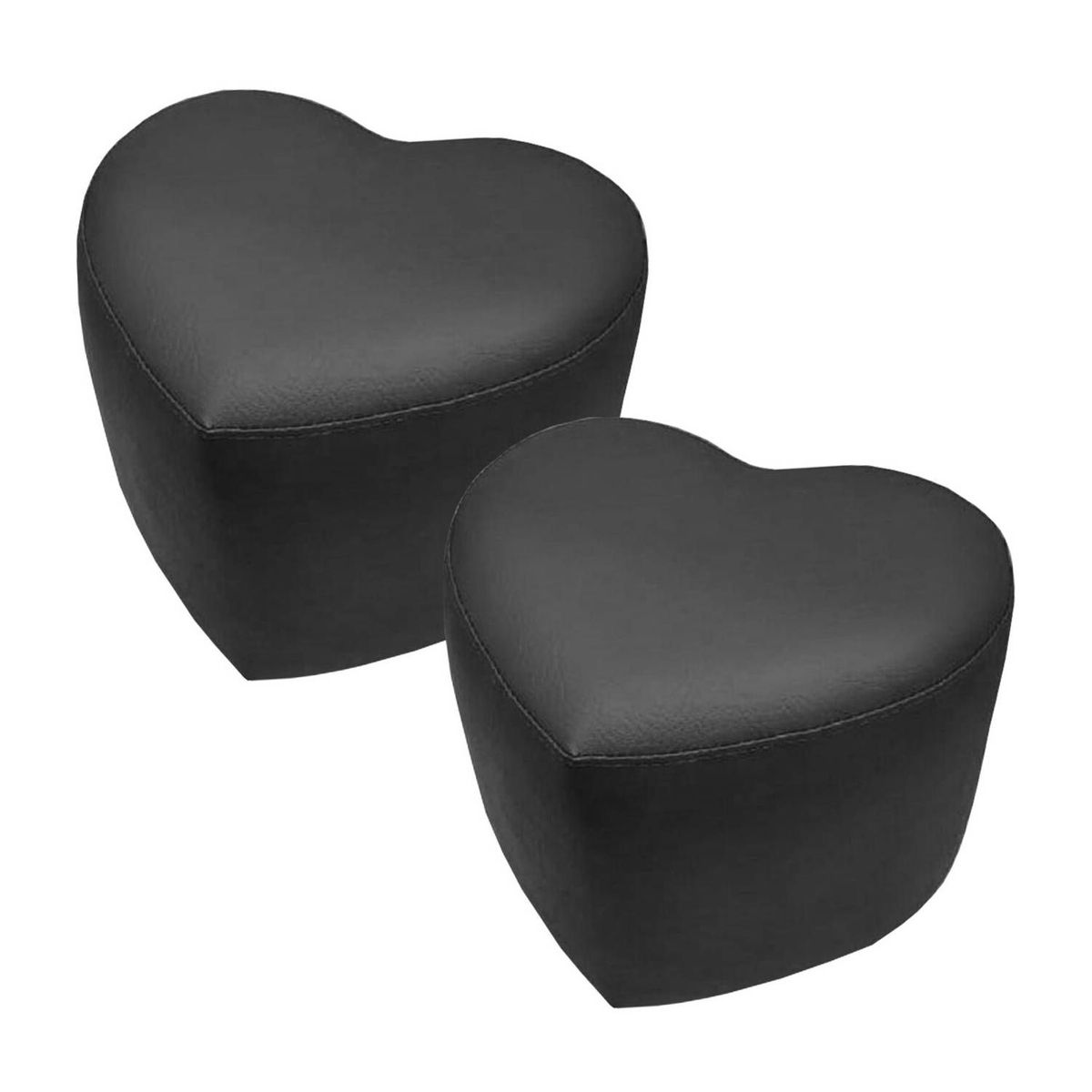 BARAKA HOME - Puff Corazón Lou Tapizado Doble - Negro