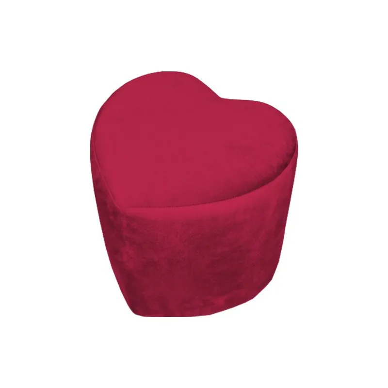 BARAKA HOME - Puff Corazón Lou Tapizado - Rojo