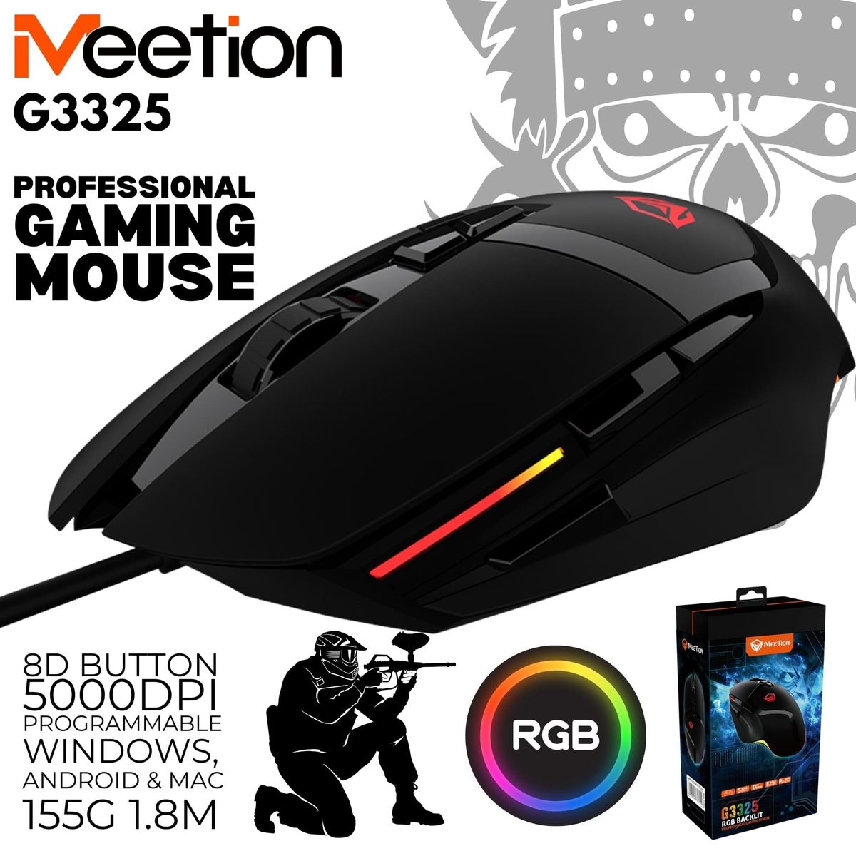 MEETION - Meetion G3325 Professional RGB Gaming Mouse
