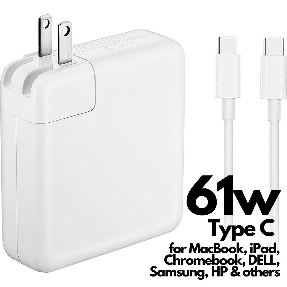 OEM - Cargador 61w Tipo C para MacBook Chromebook Asus HP Dell etc