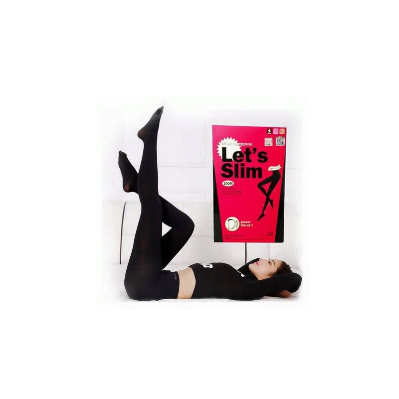 TODO FIT - MEDIAS ALTAS LEGGINS PANTI A PRESIÓN LETS SLIM 200M NEGRO