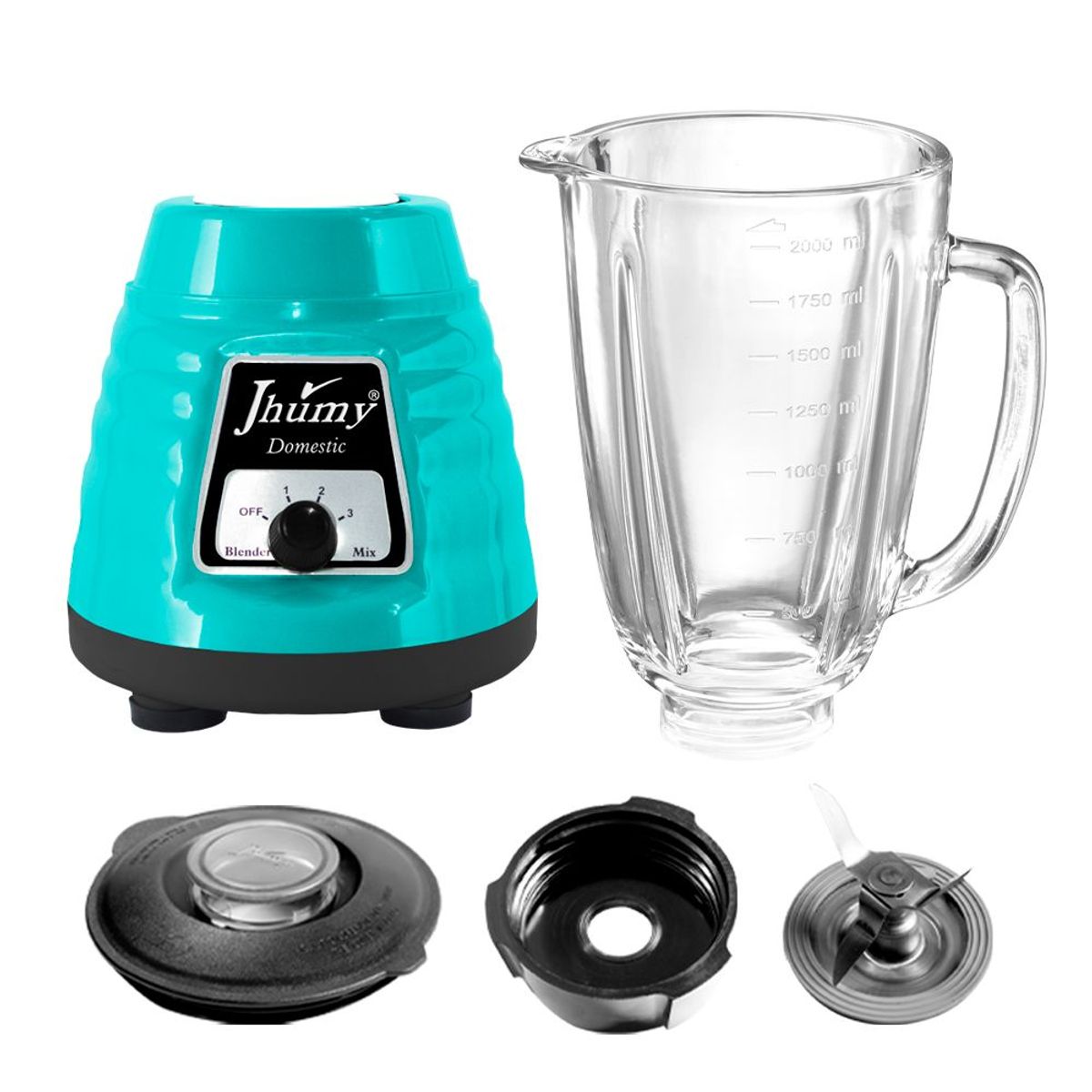 JHUMY - LICUADORA DOMESTIC TURQUESA JHUMY 2L 600W