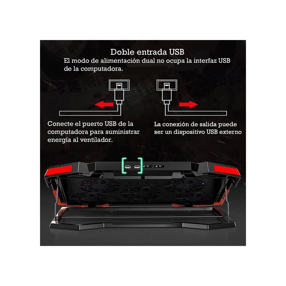 NUOXINTR - Cooler laptop iceman 1 gamer - rojo