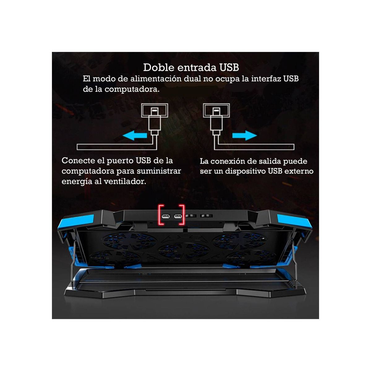 NUOXINTR - Cooler laptop iceman 1 gamer - azul