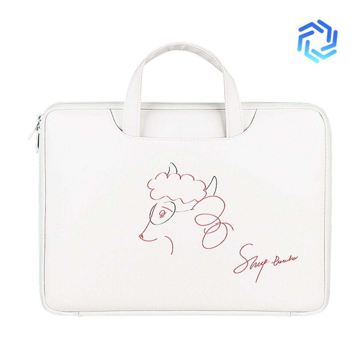 GENERICO - Portalaptop maletin blanco oveja 13 pulgadas