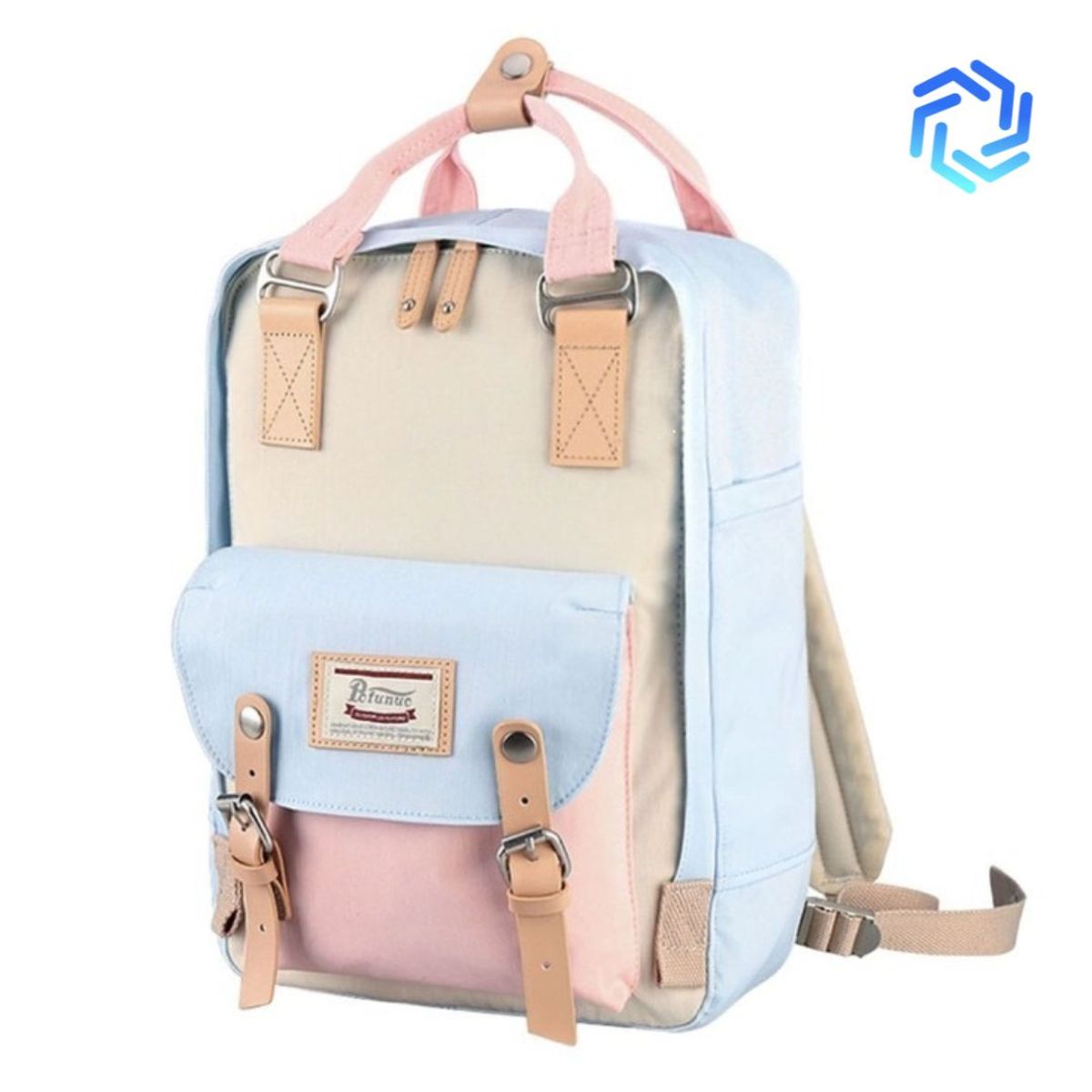 GENERICO - Mochila para laptop  14 pulgadas celeste rosa