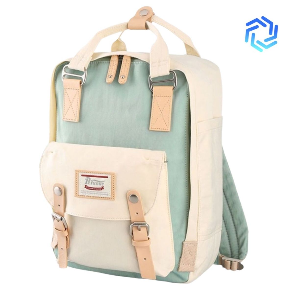 GENERICO - Mochila para laptop 14 pulgadas crema verde