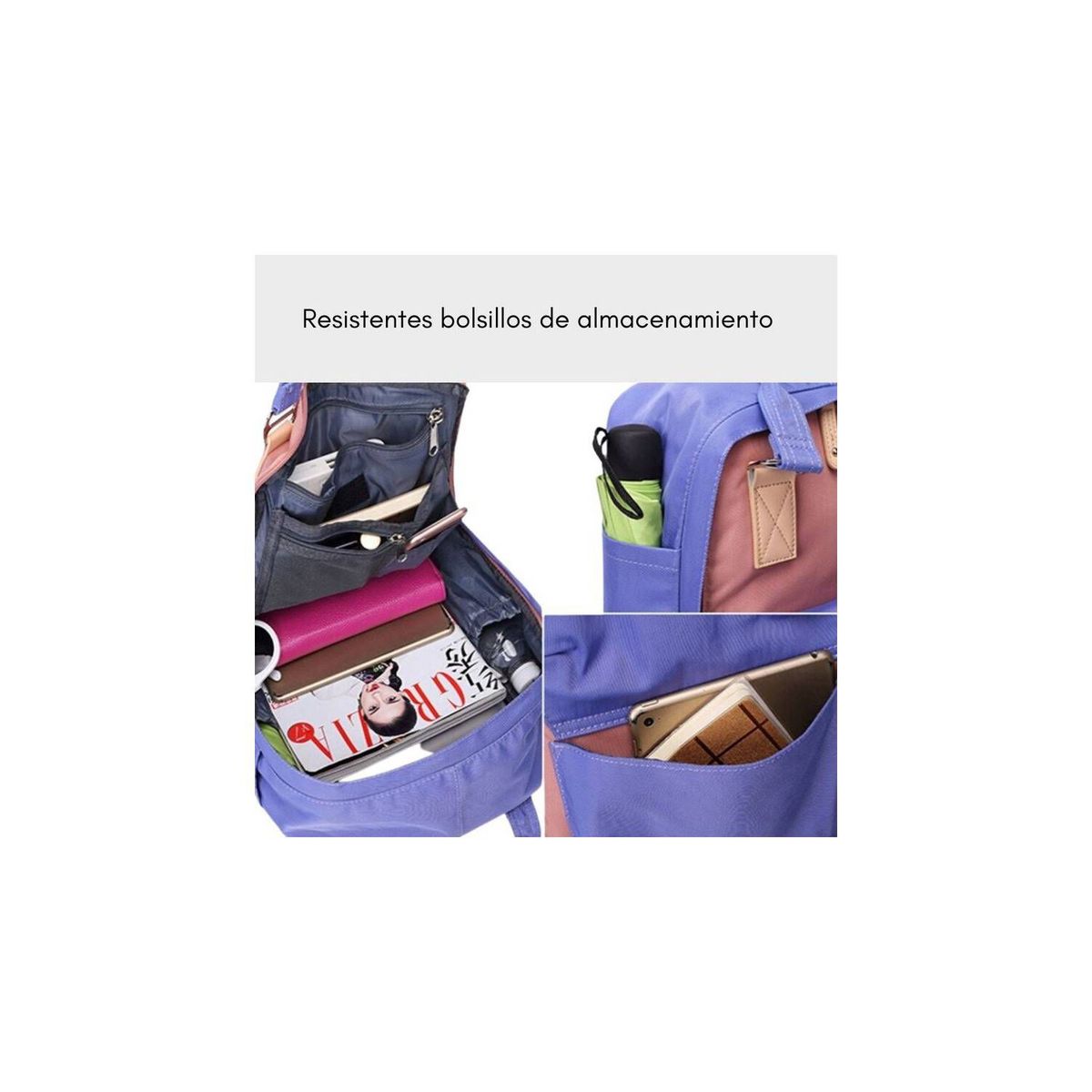 GENERICO - Mochila para laptop 14 pulgadas palo rosa