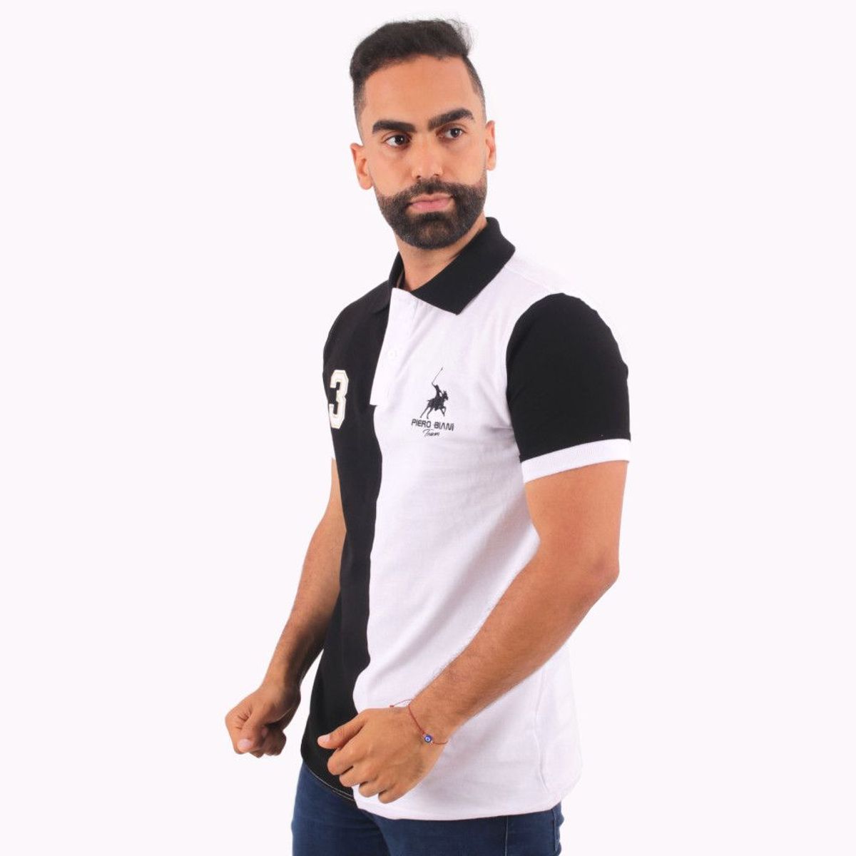 GENERICO - Polo Manga Corta Hombre Piero Biani - BlancoNegro