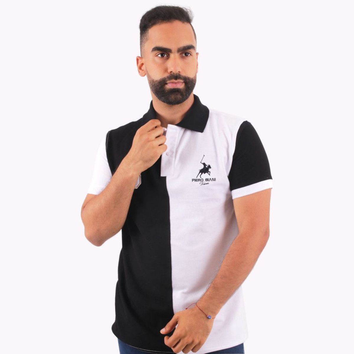 GENERICO - Polo Manga Corta Hombre Piero Biani - BlancoNegro