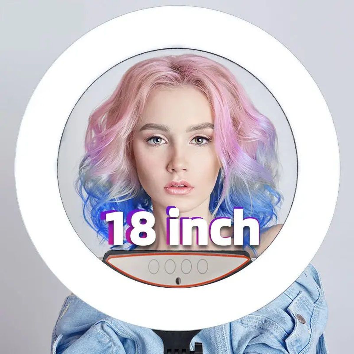 GENERICO - Aro Led 45 CM Color RGB + Trípode + CONTROL REMOTO