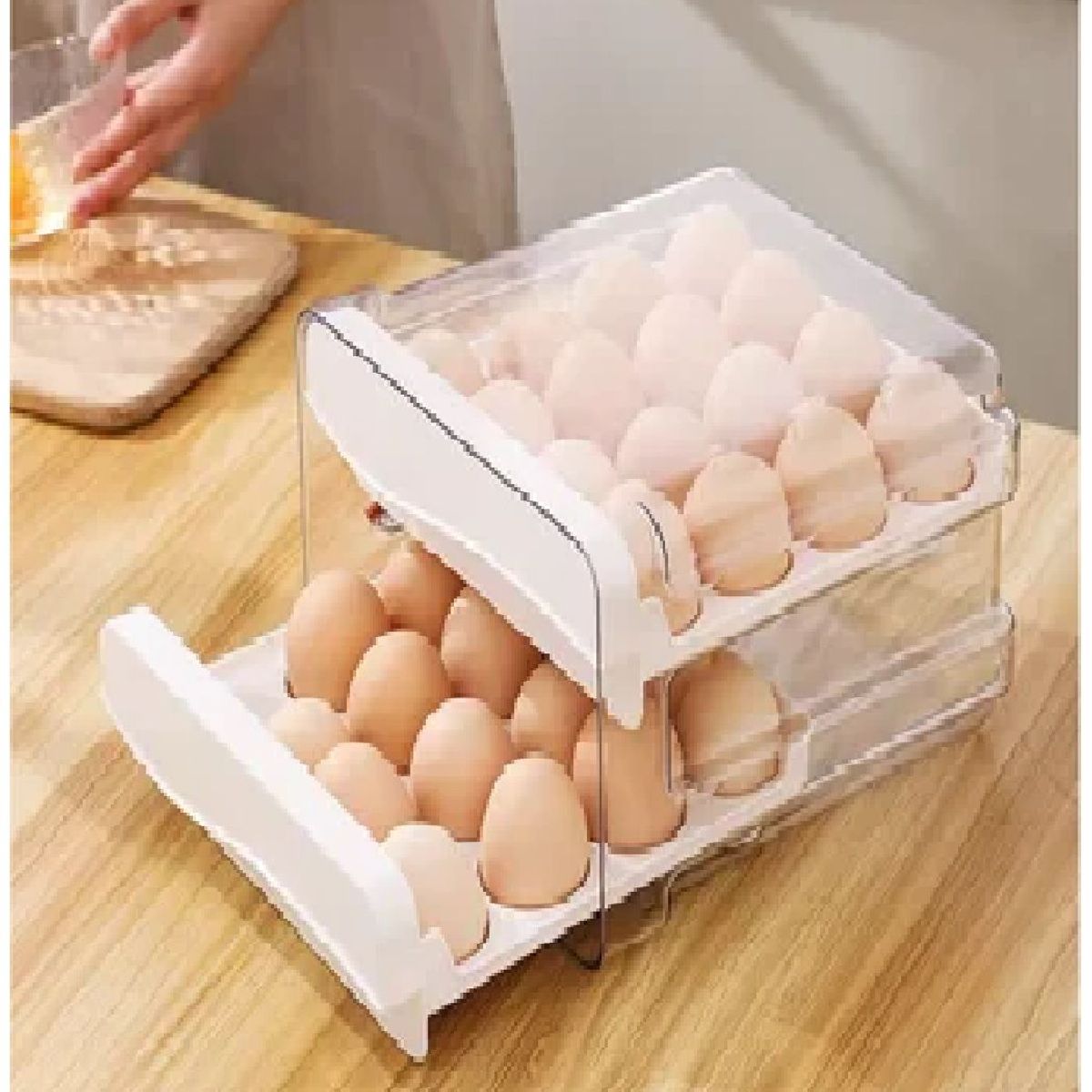 GENERICO - Organizador De Huevos 2 Niveles 32 Unidades - Porta Huevos