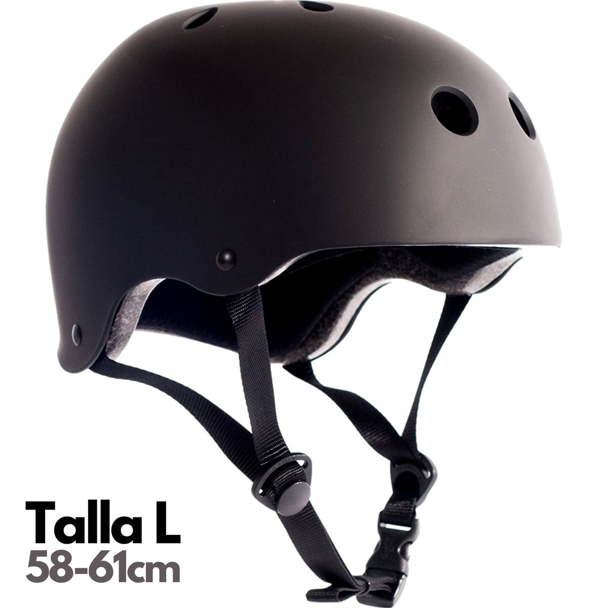 PAPAISON - Casco Protección Patines Skate Scooter - Negro - Talla L