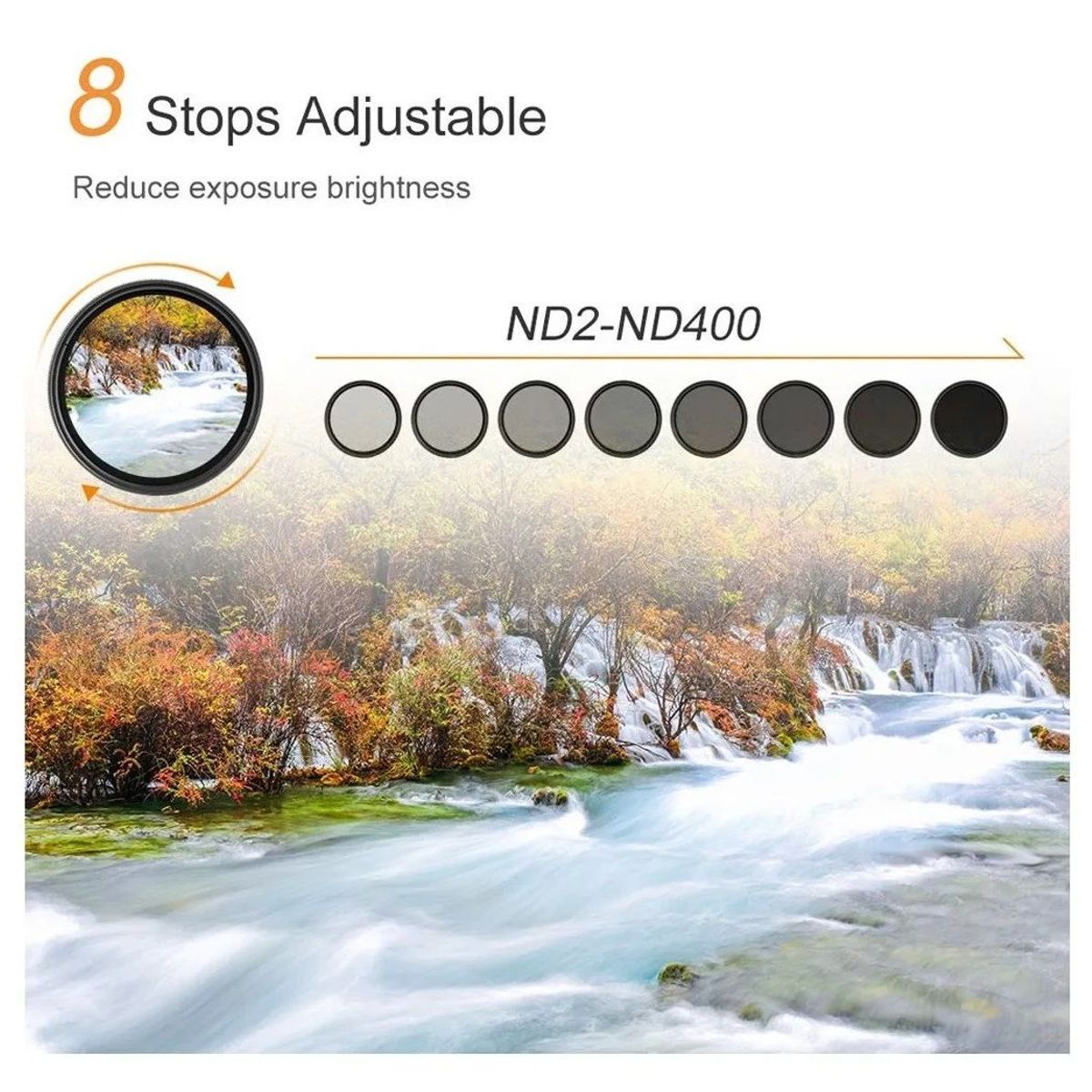 GENERICO - Filtro ND Variable 40.5mm de 2-400 /  8 STOP KyF Concept