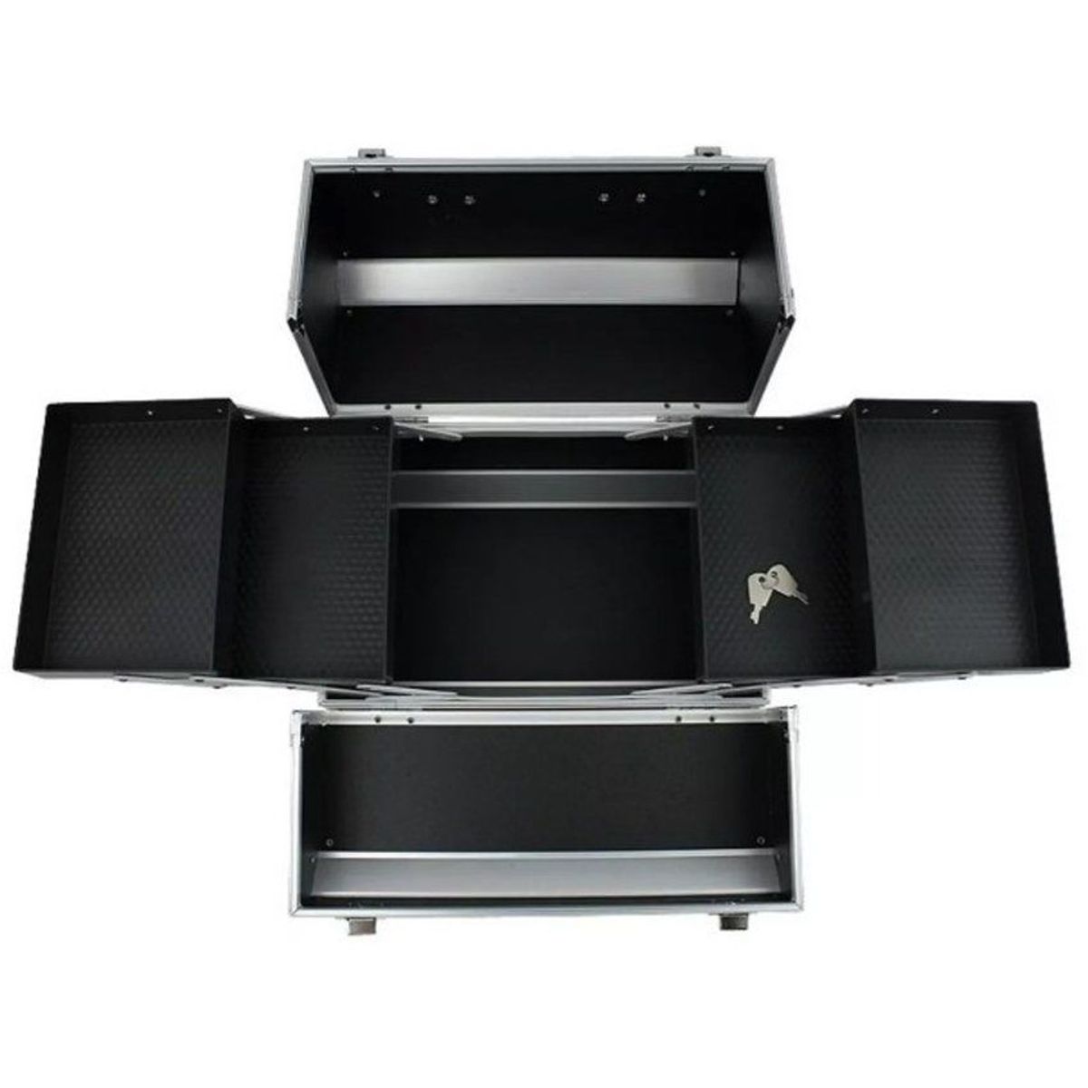 GENERICO - Maletín organizador maquillaje grande  con llave amarillo