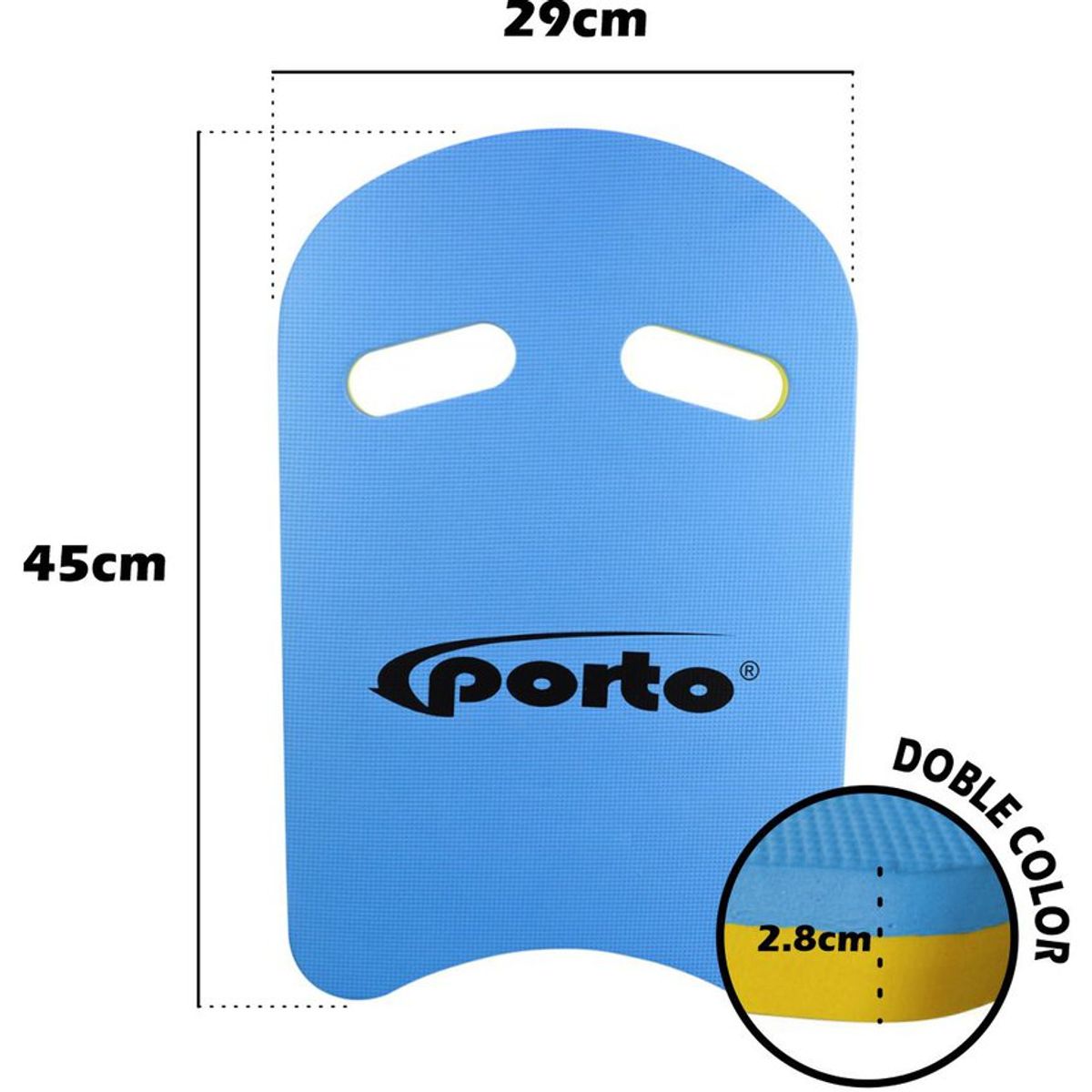 PORTO - Tabla de Natación para Niños Azul Amarillo