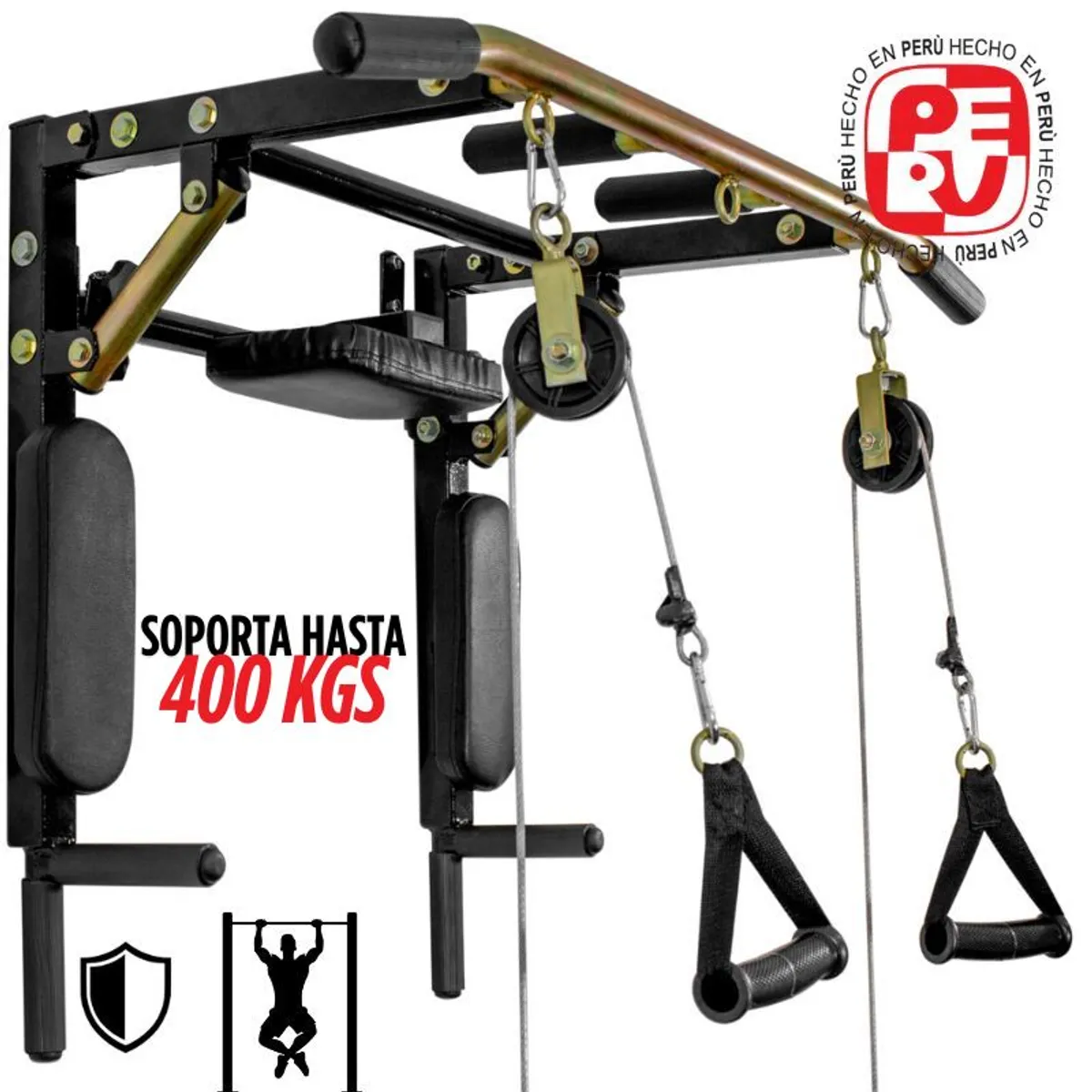 IMSARACKS - Barra Multifuncional Dominadas con Poleas 30 Ejercicios en 1