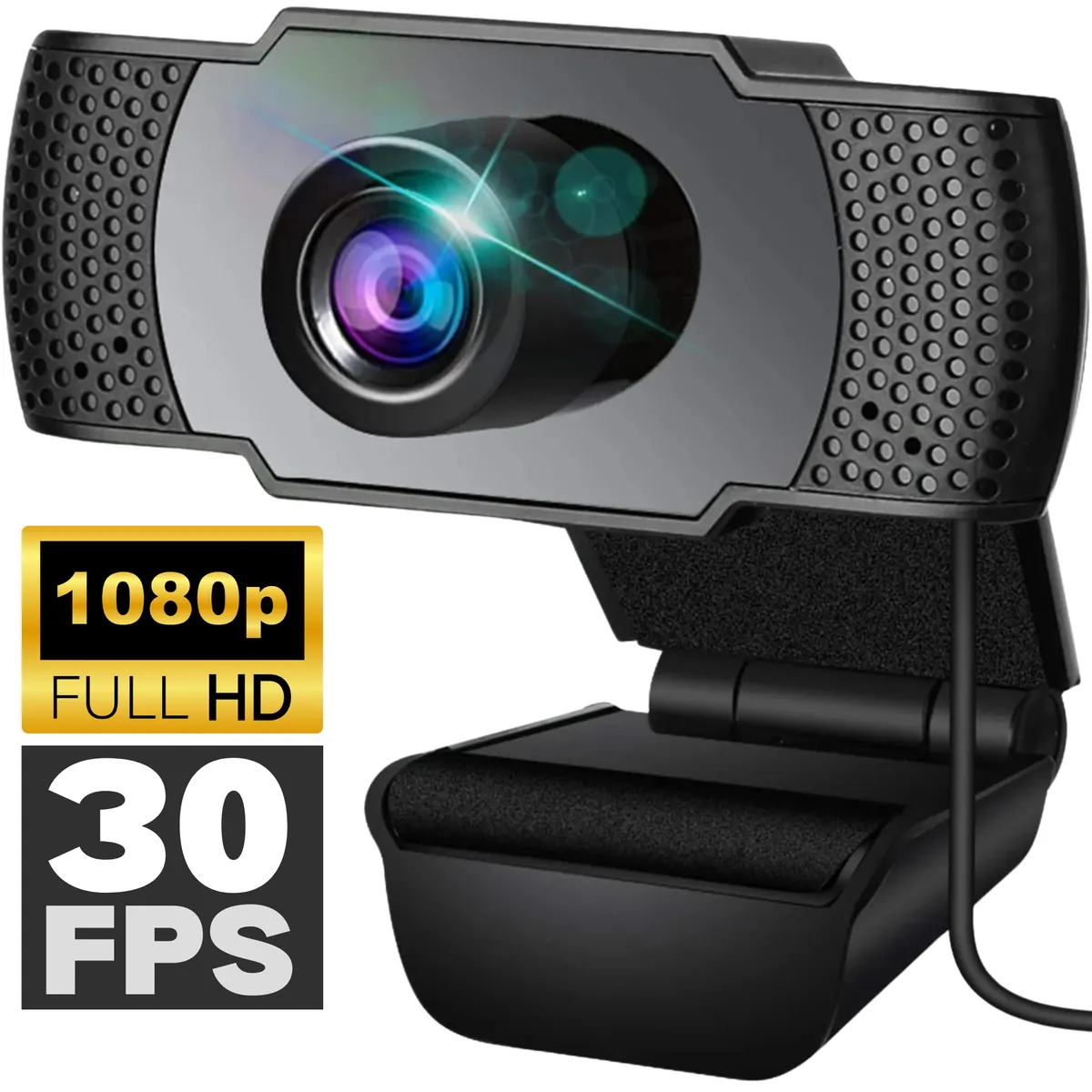 OEM - Webcam 1080p Full HD 30 FPS Cámara Web c/ Micrófono Cable 1.4m USB 2.0