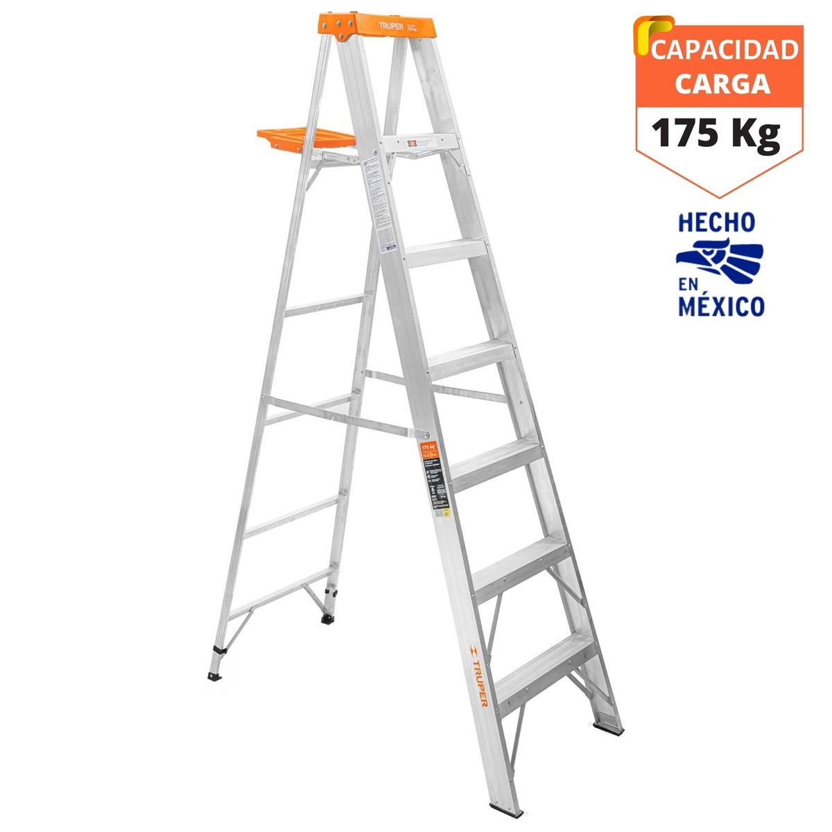 TRUPER - Escalera tijera 6 peldaños Truper soporta 175 kg.