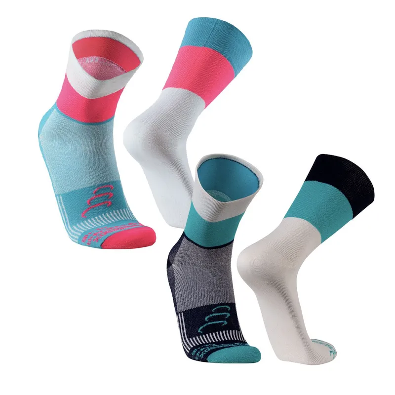 SILVERA NANOTECH - Medías de compresion ciclismo running, 2 pack