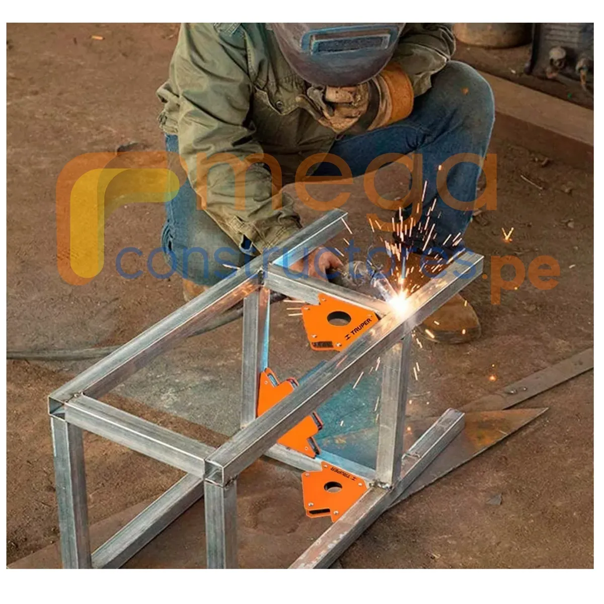 TRUPER - Escuadra magnética para soldar, 8 piezas, Truper