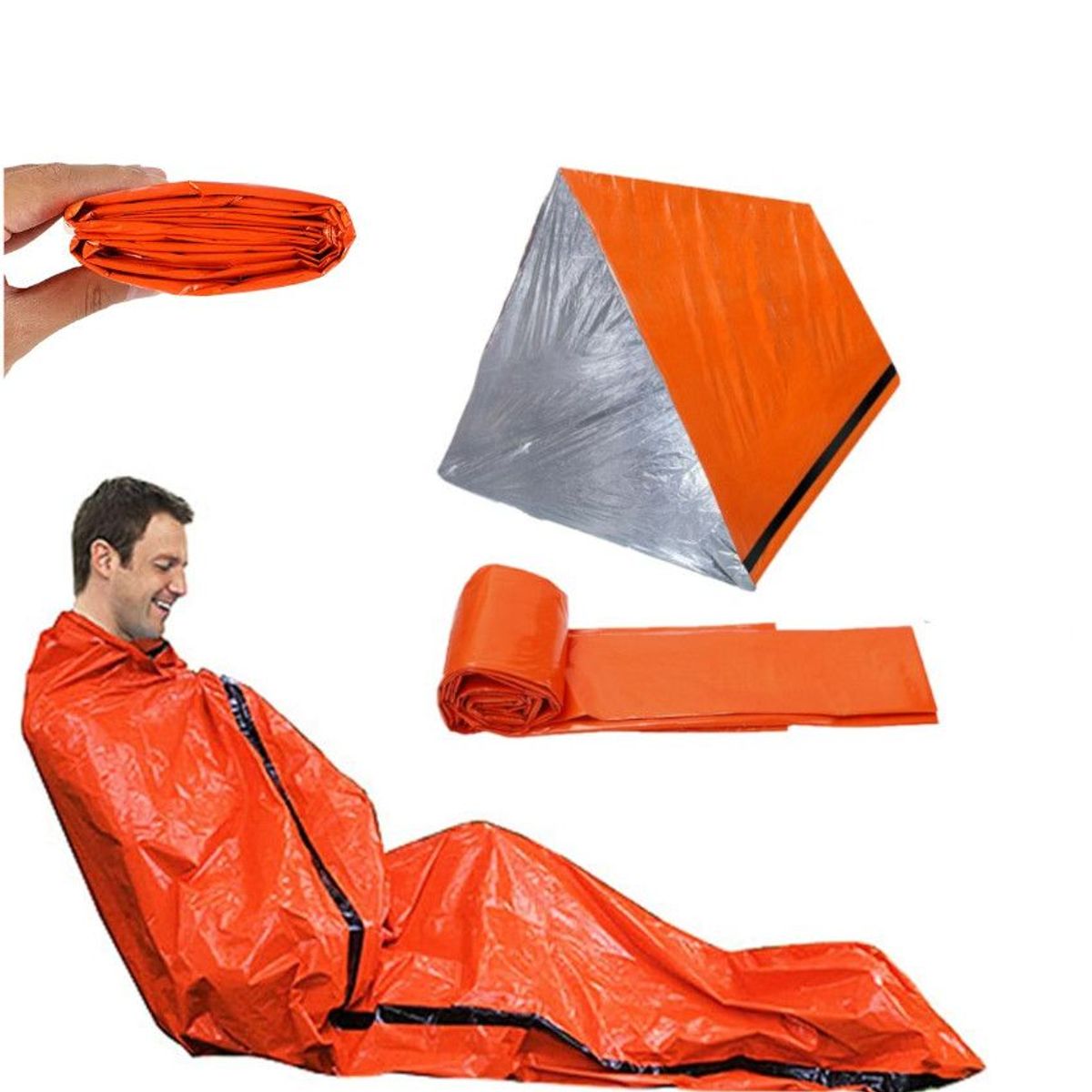 GENERICO - Manta Térmica Aluminio Supervivencia Reutilizable Campamento