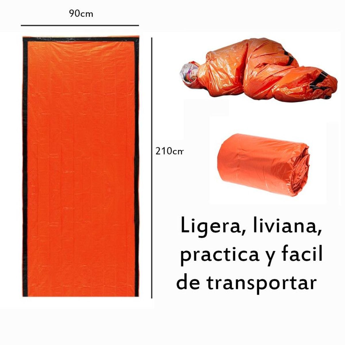 GENERICO - Manta Térmica Aluminio Supervivencia Reutilizable Campamento