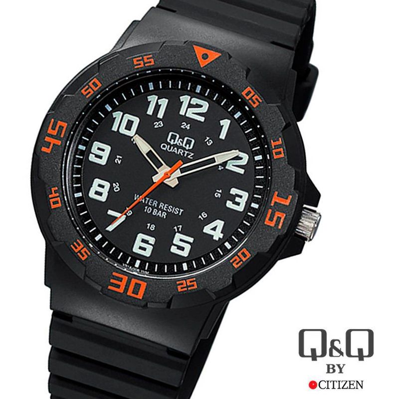 Q AND Q - Reloj Deportivo qq Analógico resistente al agua 10bar - Negro