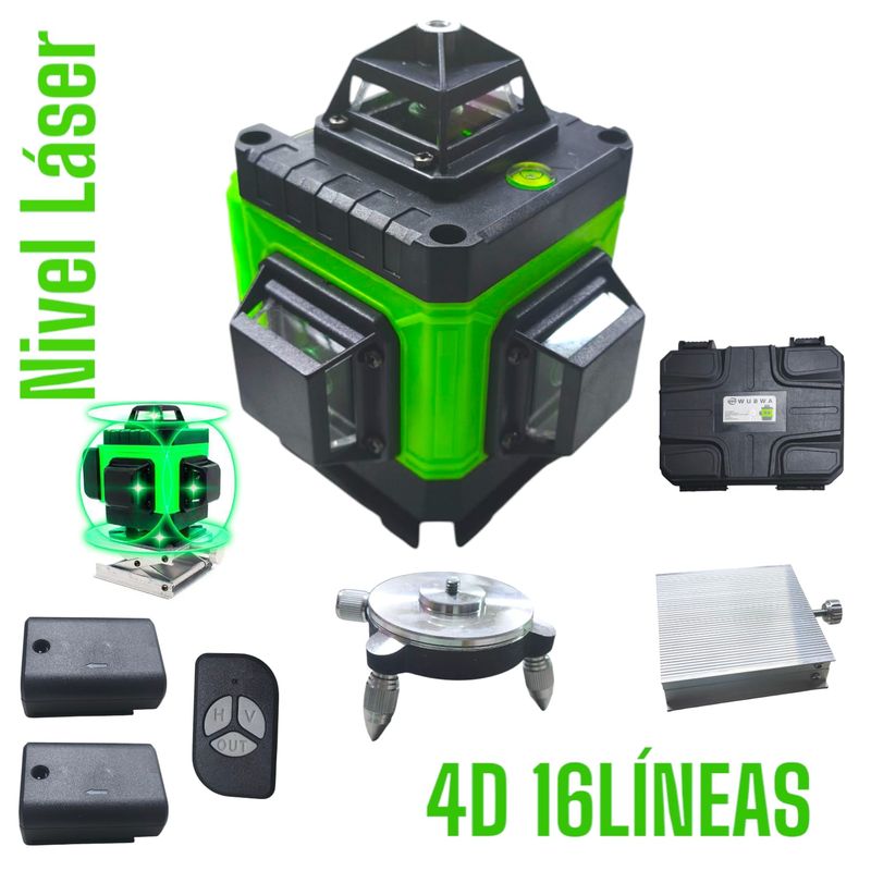 OEM - Nivel Laser Verde 16Lineas Autonivelacion Recargable Autonivelación