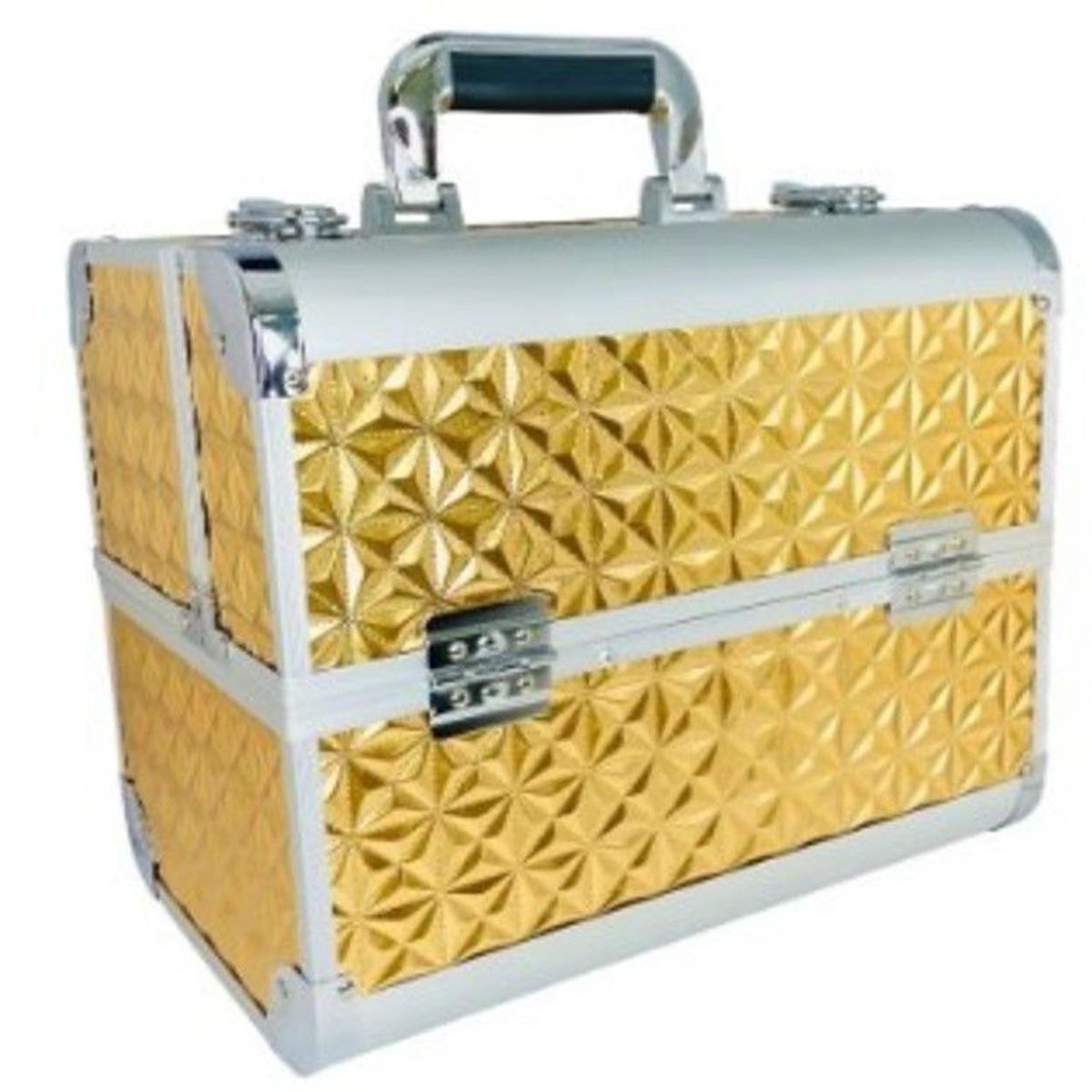 GENERICO - Maletín organizador maquillaje grande y de calidad dorado