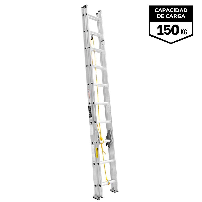 TRUPER - Escalera Telescopica 20 Peldaños capacidad de carga 150 Kg Truper