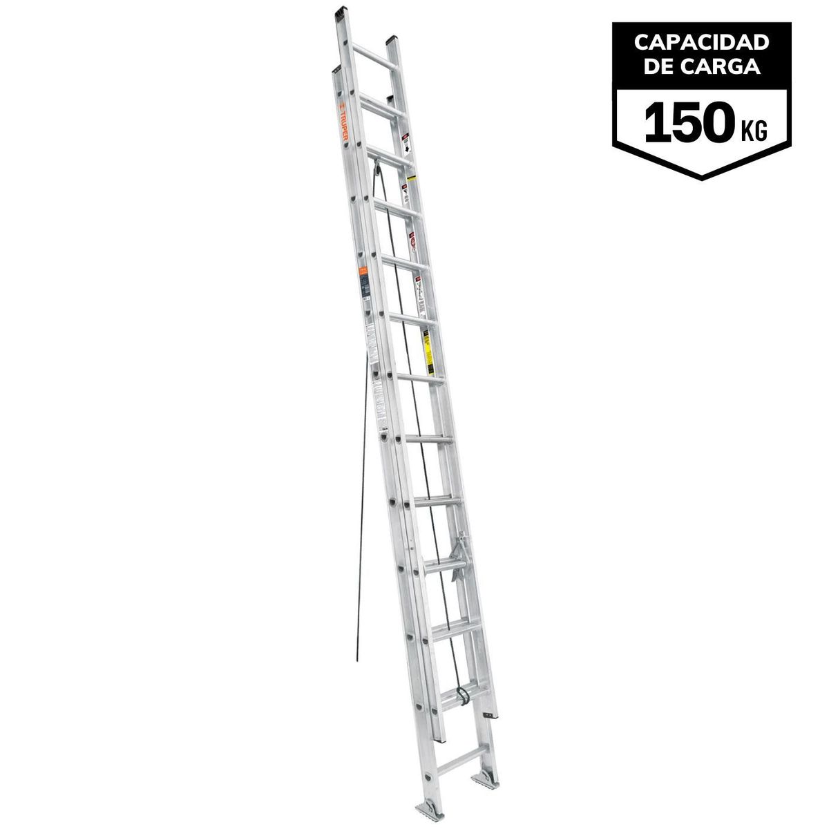 TRUPER - Escalera telescopica 24 peldaños soporta 150 kg Truper