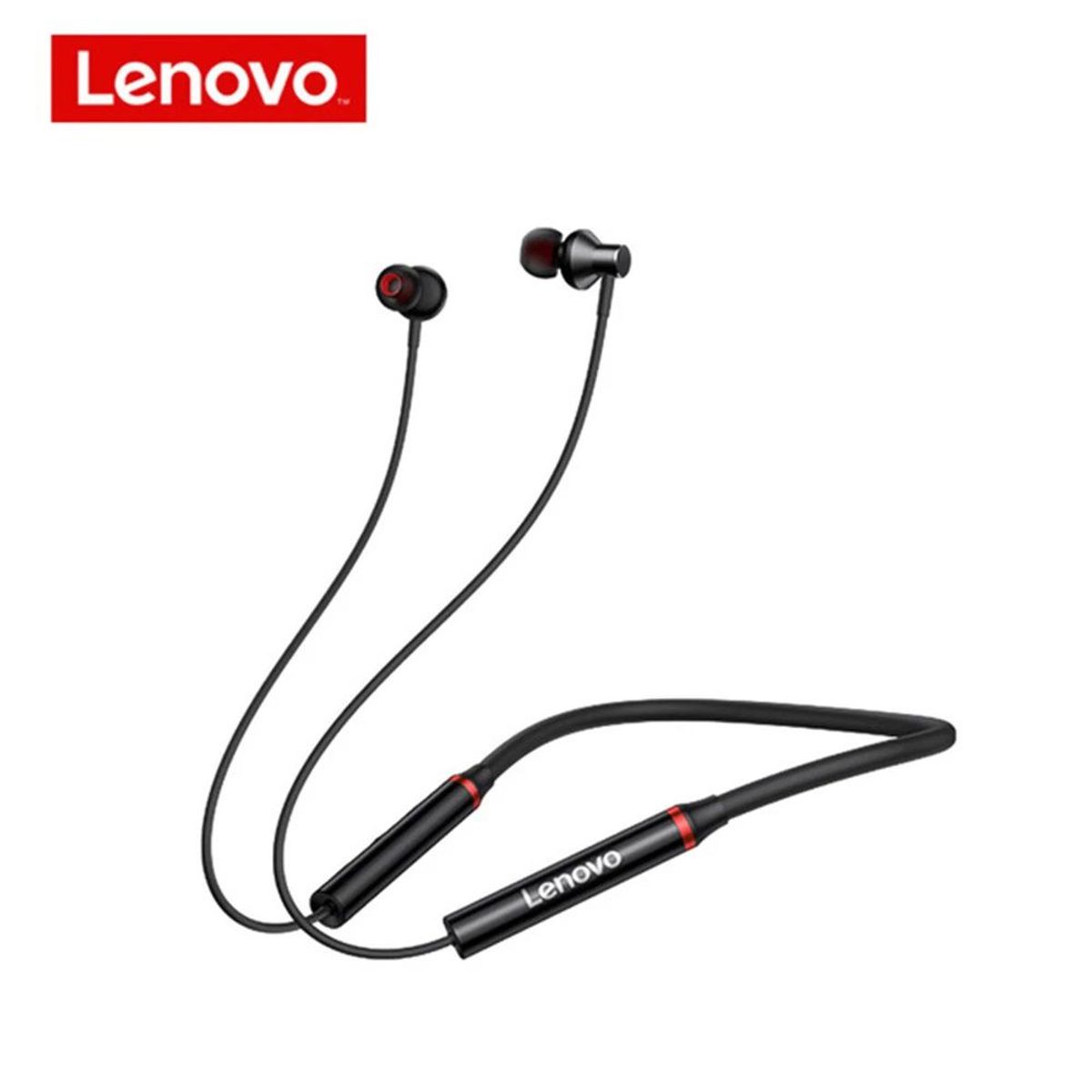 LENOVO - Audifono Bluetooth Lenovo HE05X Banda Magnetica Negro