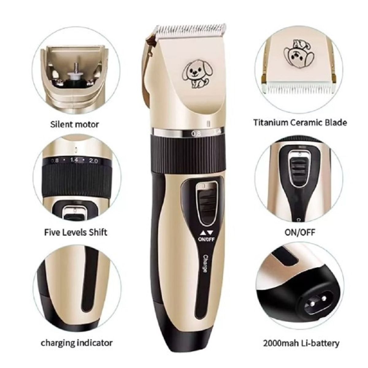 GENERICO - Cortador Pelo Mascotas Máquina Digital Eléctrica Inalámbrico