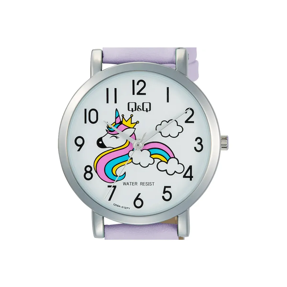 Q&Q - Reloj QQ Mujer Cuero Lila Resistente Al  Agua Diseño Unicornio